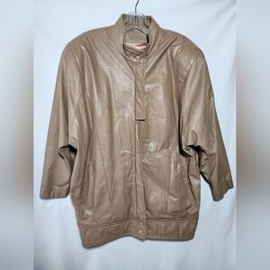 Vintage Danier  Beige Oversized Leather Jacket Size M